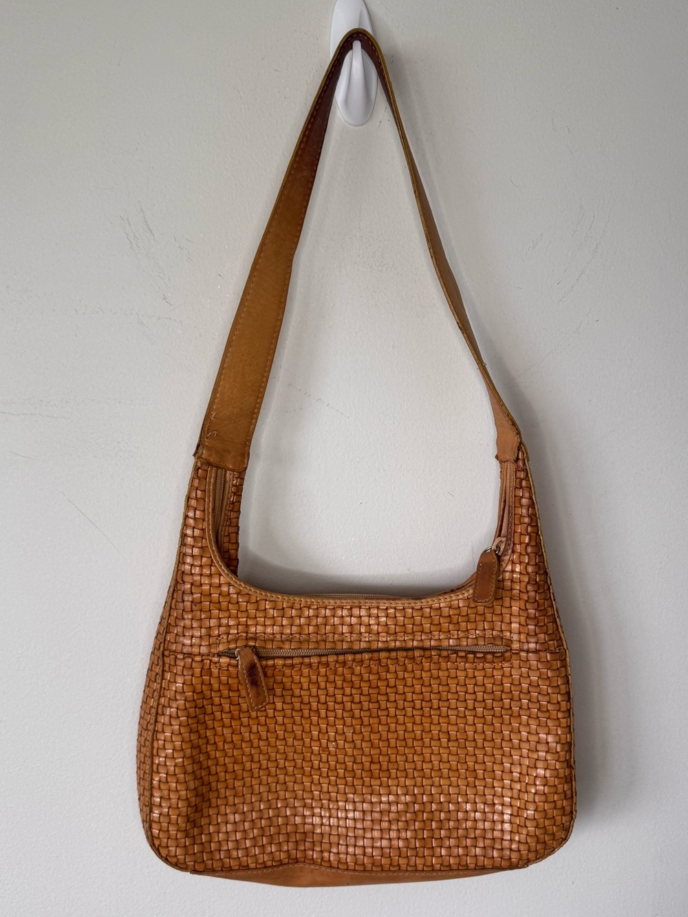 Vintage Lord & Taylor Woven Leather Hobo Shoulder Bag Y2K - Picture 8 of 12